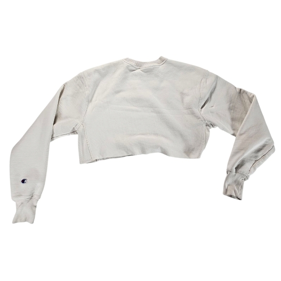 Champion Off White Cropped Sweatshirt Size Small - Picture 2 of 5